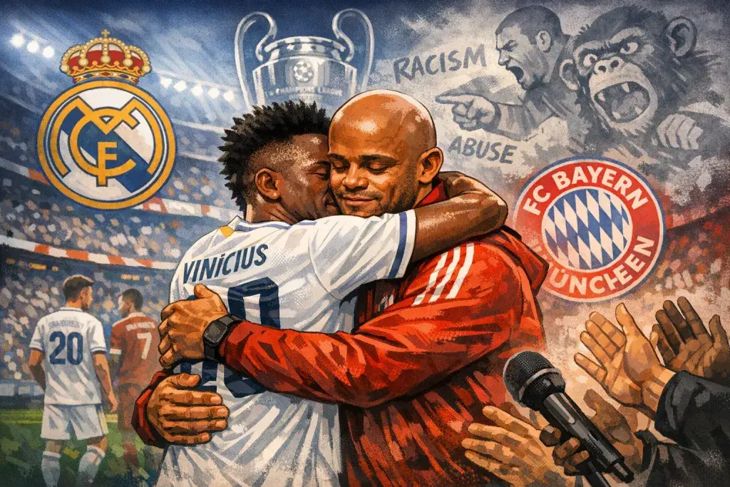 Vinícius Júnior Embraces Kompany in a Gesture That Transcends Competition