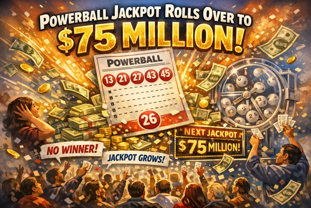 Powerball Jackpot Rolls Over to $75 Million After No Top Winner Emerges